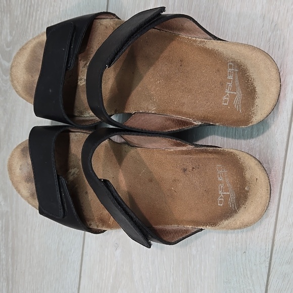 Dansko Women Vienna Leather Hook&loop Wedge Sandals shoes sz 39/8.5-9 - Picture 4 of 13